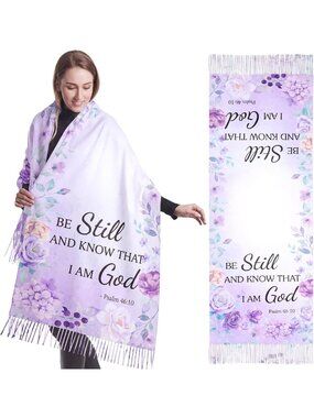Elegant Christian Prayer Shawl for Women | Inspirational Scripture Scarf